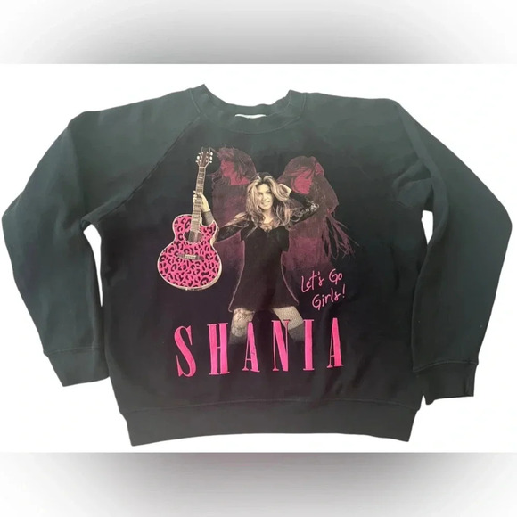 NWOT Daydreamer Shania Twain Leopard Guitar Sweatshirt in Black Onyx - Picture 4 of 5